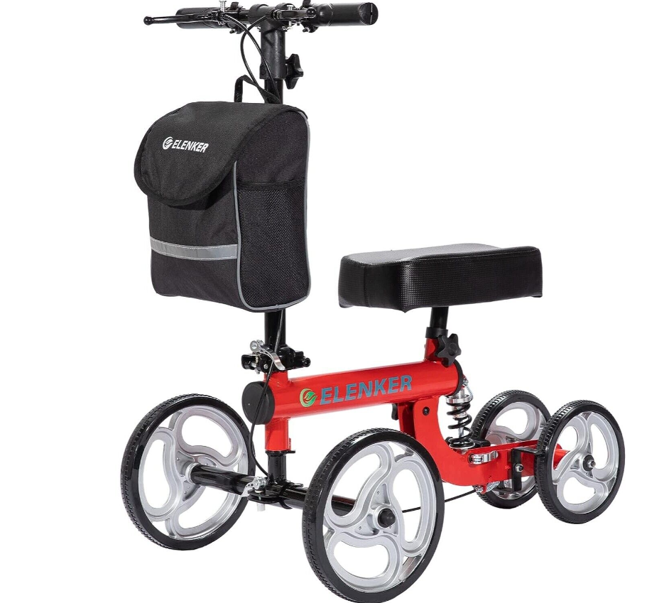 ELENKER Steerable Knee Scooter Walker Shock Absorber Ultra Compact Portable