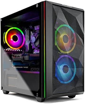 SkyTech Chronos Mini Gaming Computer PC Desktop - Intel Core-i3 10100F 3.6GHz, GTX 1650 4G, 500GB SSD, 8G 3000, RGB Fans, AC WiFi, Windows 10 Home 64-bit