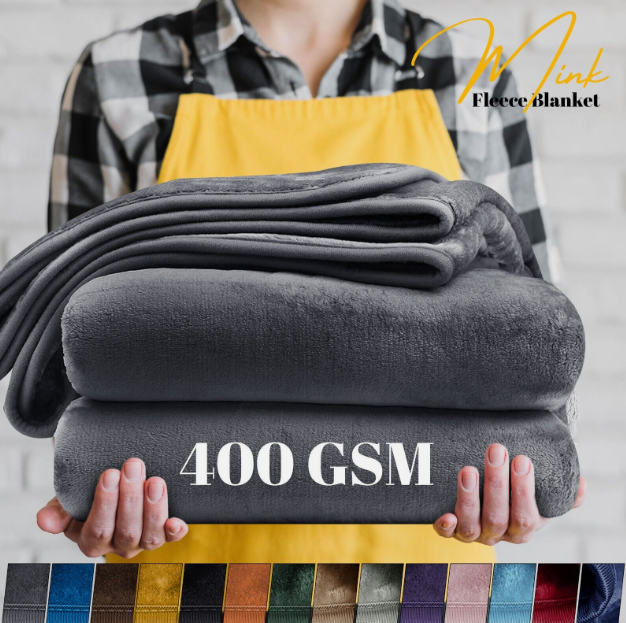 Large Mink Blanket Faux Fur Fleece Soft Warm Sofa Bed Throw Double & King Size